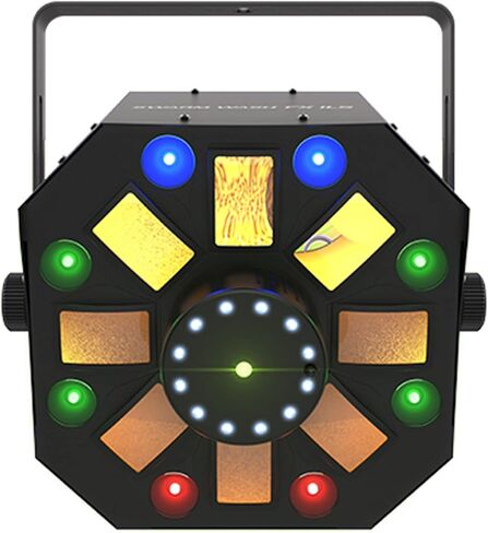 مجموعة إضاءة Chauvet DJ Swarm Wash FX ILS 4 في 1 ديربي/غسل/ستروب مع كابلين DMX وقماش تلميع أوستن بازار in Saudi Arabia