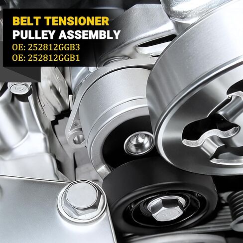 Drive Belt Tensioner Assembly Compatible with Kia Optima Sorento Sportage丨Hyundai Santa Fe Sport Sonata Tucson Idler Pulley Replacement for 252812GGB3, 25281 2GGB3, 252812GGB1, 25281 2GGB1 in Saudi Arabia