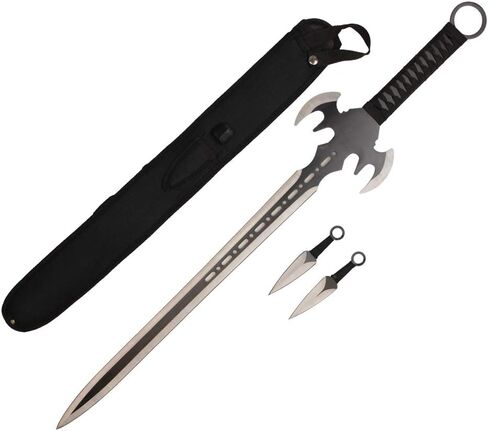 Wuu Jau K1020-89- 30 بوصة سيف نينجا منجل مع 2 سكاكين رمي (قوس قزح) in Kuwait