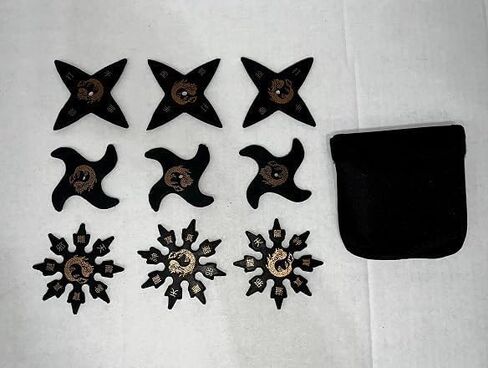 Japanese Style Safe Rubber/Foam Soft Ninja Throwers Set of 9 Comes with a Carry Case in Saudi Arabia