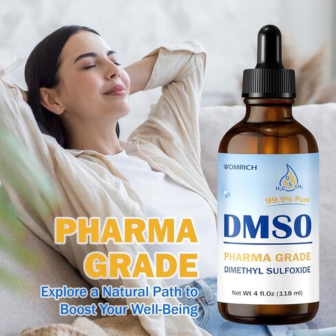 سائل Dmso 99.9 نقي - درجة صيدلانية DMSO - سائل DSMO (ثنائي ميثيل سلفوكسيد) - رائحة منخفضة وفعالية عالية - زجاجة زجاجية مع قطارة (4 أونصة سائلة) in Kuwait