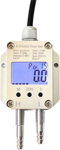 Air Differential Pressure Transmitter 4 20mA 5V 10V RS485 Outpu Fan Duct Differential Pressure Furnace Negative Pressure Sensor(LCD display0-5V,-5Kpa to 0Kpa) in Saudi Arabia