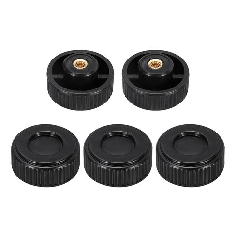 HARFINGTON 5Pcs Straight Knurled Knobs Knobs M8 Female Thread 38mm Head Plastic Non-Through Hole Brass Screw-in Clamping Handles Threaded Glossy Handle Hand Tightening Knob Thumb Screws in Saudi Arabia