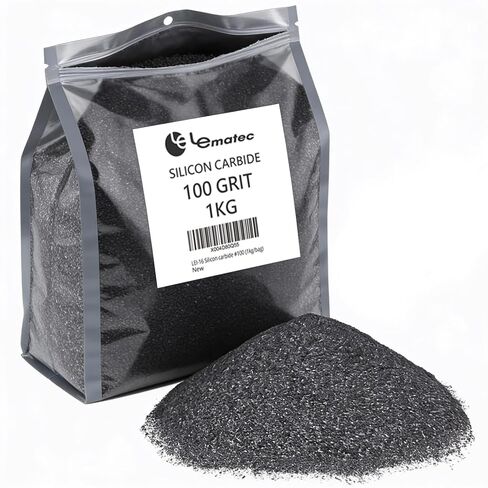 LE LEMATEC Silicon Carbide #100 Sandblasting Media for Rock Tumbling, Polishing, and Surface Preparation, 2.2lbs Bag (LEI-16) in Kuwait
