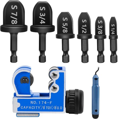 Wadeo Swage Tool HVAC SET Set ، Air Comple Copper Tube Swaging Tool ، Vipe Pipe Boring Drill Bits مع 6 بتات حفر مختلفة حجم 1/4 '، 3/8' '، 1/2' ، 5/8 '' ، 3/4 '' ، 7/8 '' in Saudi Arabia