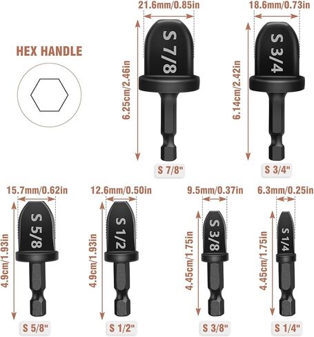 Wadeo Swage Tool HVAC SET Set ، Air Comple Copper Tube Swaging Tool ، Vipe Pipe Boring Drill Bits مع 6 بتات حفر مختلفة حجم 1/4 '، 3/8' '، 1/2' ، 5/8 '' ، 3/4 '' ، 7/8 '' in Saudi Arabia