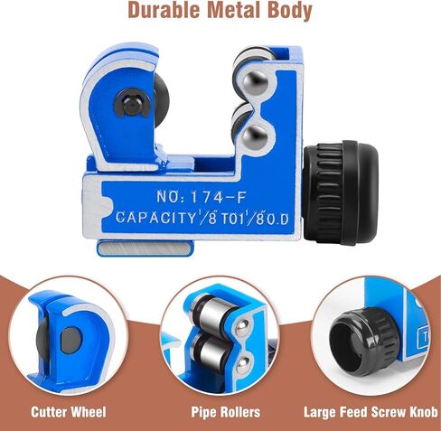 Wadeo Swage Tool HVAC SET Set ، Air Comple Copper Tube Swaging Tool ، Vipe Pipe Boring Drill Bits مع 6 بتات حفر مختلفة حجم 1/4 '، 3/8' '، 1/2' ، 5/8 '' ، 3/4 '' ، 7/8 '' in Saudi Arabia