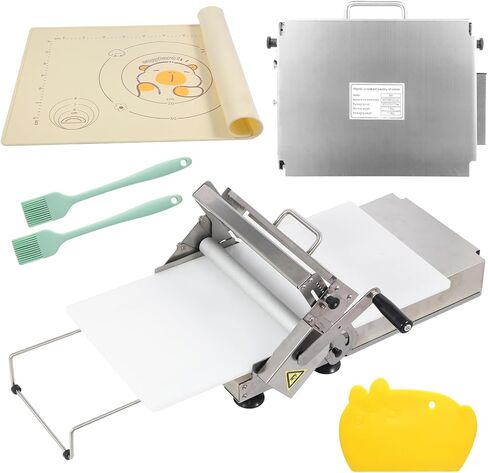 40.5" x 15.5" Folding Manual Dough Sheeter with PE Board – Stainless Steel Countertop Dough Roller Machine, Adjustable Thickness (0–25mm) for Pastry, Pizza, Croissant, Cookie & Pasta in Saudi Arabia