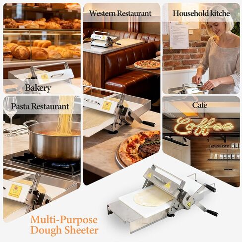 40.5" x 15.5" Folding Manual Dough Sheeter with PE Board – Stainless Steel Countertop Dough Roller Machine, Adjustable Thickness (0–25mm) for Pastry, Pizza, Croissant, Cookie & Pasta in Saudi Arabia