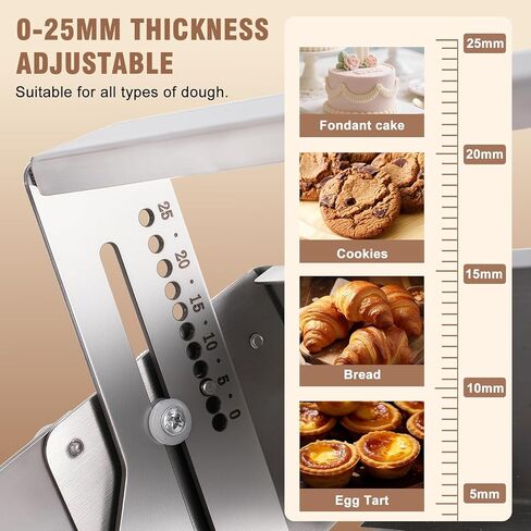 Folding Dough Sheeter 15.5in Manual Dough Sheeter Machine Folding Dough Rolling Machine Pastry Sheeter Stainless Steel Thickness Adjustable 2.5-25MM in Saudi Arabia