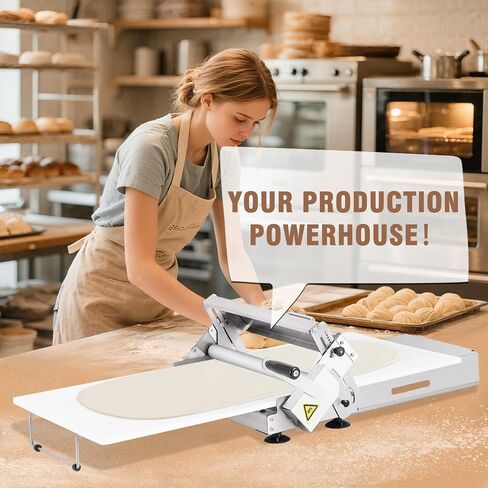 Folding Dough Sheeter 15.5in Manual Dough Sheeter Machine Folding Dough Rolling Machine Pastry Sheeter Stainless Steel Thickness Adjustable 2.5-25MM in Saudi Arabia
