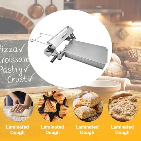 12" Folding Dough Sheeter with 23.6" x 11.8" Sheeter Board, Manual Dough Roller Machine with 0-25mm Adjustable Thickness Settings Stainless Steel for Pizza Croissants Pastry and Crust in Saudi Arabia