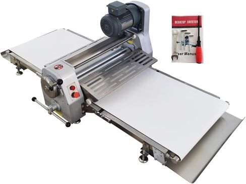 ماكينة فرد العجين التجارية، ماكينة ضغط العجين الأسطوانية ذات الوجهين، ماكينة صنع المعجنات الدنماركية التجارية، فطائر البيض، البيتزا، حجم الحزام: 70.9 بوصة * 23.6 بوصة، 110 فولت in Kuwait