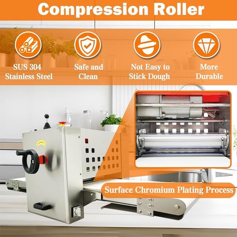 TECHTONGDA Electric Dough Sheeter Machine Countertop Fondant Sheeter Laminated Dough Machine Mini Pastry Press Making Machine with 49x13.8" Conveyor Belt for Croissant Fondant Puff Pastry Icing in Saudi Arabia