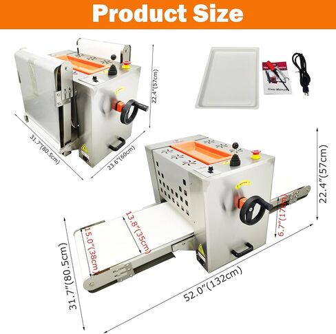 TECHTONGDA Electric Dough Sheeter Machine Countertop Fondant Sheeter Laminated Dough Machine Mini Pastry Press Making Machine with 49x13.8" Conveyor Belt for Croissant Fondant Puff Pastry Icing in Saudi Arabia