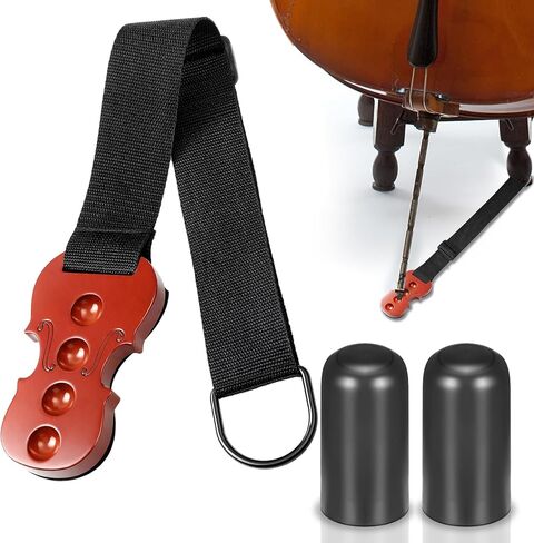 سدادة Novabright Cello Endpin مع 2 واقيات أرضية مطاطية من خشب التشيلو Endpin Rest مرساة غير قابلة للانزلاق حامل 4 فتحات مع حزام من النايلون لتعزيز الثبات أثناء أداء التدريب in Kuwait