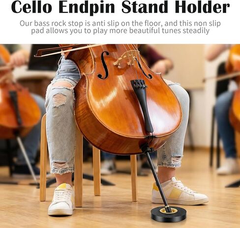 Cello Rock Stop Stand, Rock Stop Endpin Stand Holder with Reinforced Brass Base for Practice Performance in Saudi Arabia