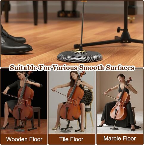 Cello Stopper Rubber, Slipstop Endpin Rest for Cello Endpin Stopper with Reinforced Brass Cup & Rubber Mat Anti-Slip Base, Abs Anti-Slide Brass Stop, Instrument Accessory Christmas Gift in Kuwait