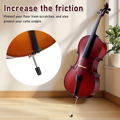 6 Pcs Cello Rock Stop Cello Endpin Stopper Endpin Rubber Tip Black Slipstop Holder Rubber Tip Plug End Pin Cap Protector for Practice Performance, Prevent Movement and Slipping in Kuwait