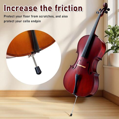 4PCS Cello Endpin Rubber Tip Cello Endpin Stopper Black Slipstop Holder Rubber Tip Plug End Pin Cap Protector for Practice Performance, Prevent Movement and Slipping in Kuwait