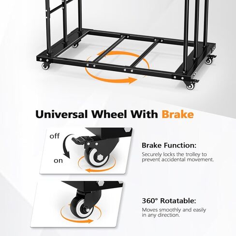VINGLI Heavy Duty Folding Table Cart, Table Dolly with PU Swivel Wheels, 800 lbs Capacity, Holds Up to 10 Tables for Party Events, Hotels, Factories & Warehouses in Saudi Arabia