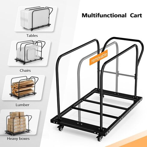 VINGLI Heavy Duty Folding Table Cart, Table Dolly with PU Swivel Wheels, 800 lbs Capacity, Holds Up to 10 Tables for Party Events, Hotels, Factories & Warehouses in Saudi Arabia