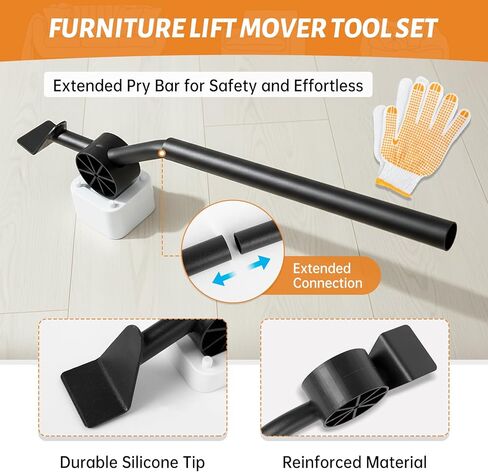 Furniture Dolly, Furniture Movers Sliders with 360° Rotatable Rubber Universal Wheels, Furniture Lifter Mover Tool Set for Moving Sofa, Refrigerator, Bed, Cabinet (Max Load 880 lbs) in Kuwait