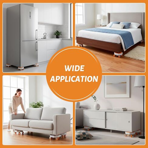 Furniture Dolly, Furniture Movers Sliders with 360° Rotatable Rubber Universal Wheels, Furniture Lifter Mover Tool Set for Moving Sofa, Refrigerator, Bed, Cabinet (Max Load 880 lbs) in Kuwait