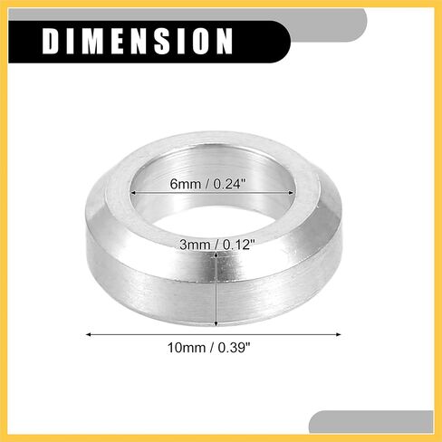 8 Pcs M6x5.5 Universal Bicycle Bolt Brake Screw Washer Bolts - MTB Mountain Bike Bicycle Concave Convex Balancer - Titanium Alloy Silver Tone Auto Replacement Parts in Saudi Arabia