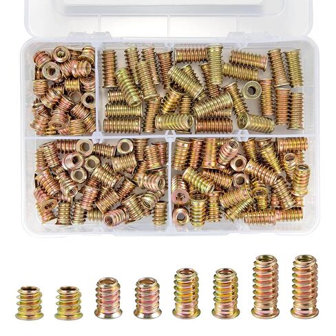 160 Pcs 1/4 "- 20 Thread Inserts for Metal Screws Assortment Hex Socket Drive Nut Inserts - Bolt Fastener Connector for Woodworking Accessories (1/4"-20 x10/15/20/25mm) in Kuwait