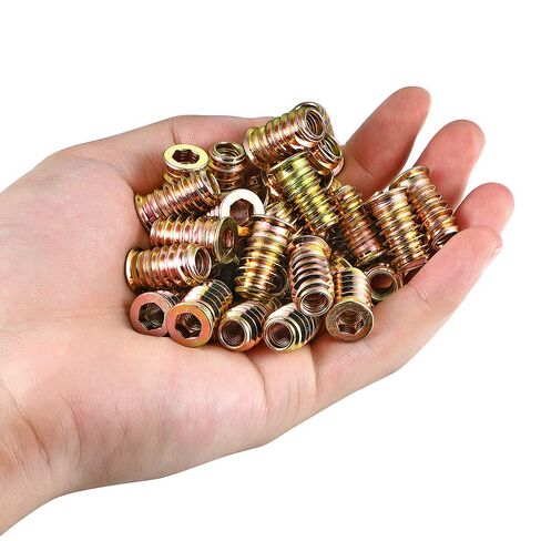 200 Pcs Threaded Inserts for Wood - Metal Screws Assortment Hex Socket Drive 1/4 "- 20 Nut Inserts, Bolt Fastener Connector Wood Embellishments for Furniture (1/4"-20x20mm) in Kuwait
