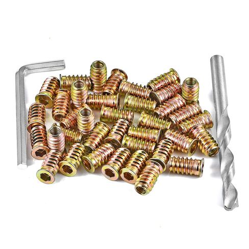 200 Pcs Threaded Inserts for Wood - Metal Screws Assortment Hex Socket Drive 1/4 "- 20 Nut Inserts, Bolt Fastener Connector Wood Embellishments for Furniture (1/4"-20x20mm) in Kuwait