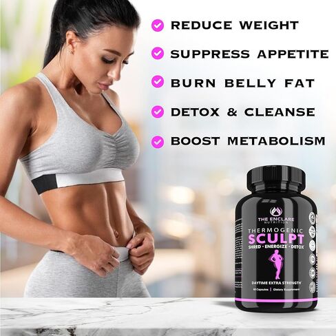 حارق الدهون الحراري، مثبط الشهية، مكمل فقدان الوزن للنساء والرجال، التمثيل الغذائي، الطاقة، التركيز، الدماغ، حبوب الكافيين مع الكروم، مستخلص الشاي الأخضر، إل ثيانين، نحت 60 كبسولة in Kuwait