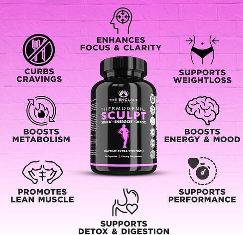 حارق الدهون الحراري، مثبط الشهية، مكمل فقدان الوزن للنساء والرجال، التمثيل الغذائي، الطاقة، التركيز، الدماغ، حبوب الكافيين مع الكروم، مستخلص الشاي الأخضر، إل ثيانين، نحت 60 كبسولة in Kuwait