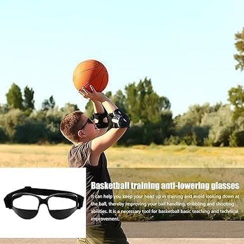Black Basketball Glasses- Basketball Dribbling Goggles,17 X 6cm Portable Glasses For Dribbling,Comfortable Protective Sports Dribble Specs For Training Team Sports in Kuwait