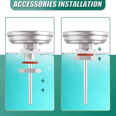 1/2" NPT Bimetal Thermometer, 0-220°F/-10-100°C, 3.2" Dial Size, 4.4" Stainless Steel Stem, Back Mount, Accuracy 2%, for Water, Oil, Steam, Boilers, Pipes in Kuwait