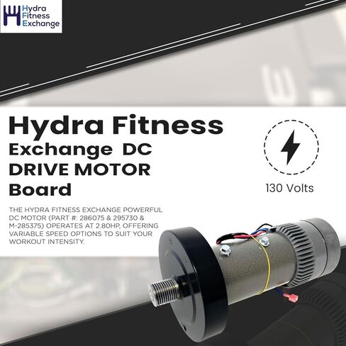 Hydra Fitness Exchange DC Drive Motor with Flywheel 2.80 HP Powerful Duty Permanent Magnet Smooth Operation Easy Replacement Treadmill Motor P/N 286075 & 295730 Work with HealthRider Gold's Gym H55T in Saudi Arabia