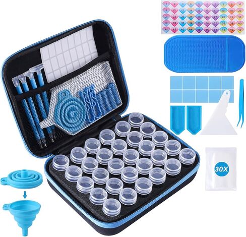 Lymusumi 30 فتحات تخزين فن الماس للبالغين صناديق تخزين حبة محمولة لإكسسوارات وأدوات الرسم الماس （الأرجواني） in Kuwait