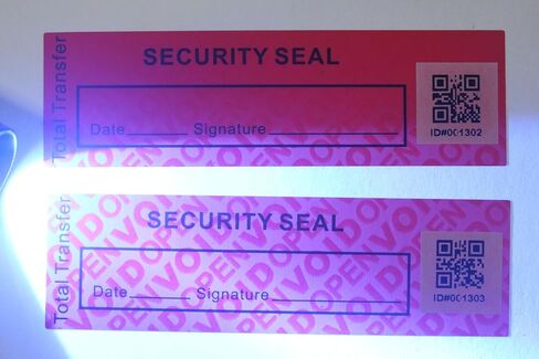 100pcs 1" x 3.35" Fluorescent Tamper Proof Warranty Void Security Stickers/Labels/Seals/Tapes with Unique QR Barcode (Red, Strong Adhesive, 100% Total Transfer Type) in Kuwait