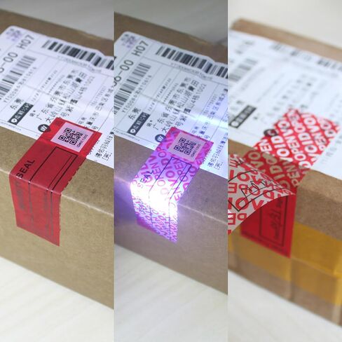 100pcs 1" x 3.35" Fluorescent Tamper Proof Warranty Void Security Stickers/Labels/Seals/Tapes with Unique QR Barcode (Red, Strong Adhesive, 100% Total Transfer Type) in Kuwait