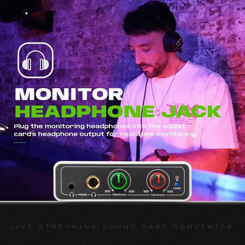 واجهة صوت Bolanle DAC USB OTG للبث المباشر، مدخل AUX 3.5 مم لمحول الهاتف USB-C، بطاقة صوت ستيريو لهاتف iPhone Android، توصيل الخلاط بالهاتف المحمول لتسجيل TikTok YouTube Instagram in Kuwait