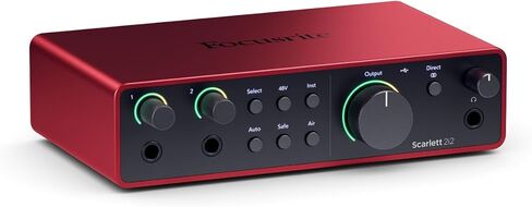 Focusrite Scarlett 2i2 4th Gen USB Audio Interface for Recording, Songwriting, Streaming and Podcasting — High-Fidelity, Studio Quality Recording, and All the Software You Need to Record (Renewed) in Saudi Arabia