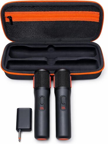 JBL PartyBox Wireless Mic - 2X Digital Wireless Microphones, Rechargeable Battery, Compatible with All PartyBox Speakers (Black) Including Winguard Protective Travel Case in Saudi Arabia
