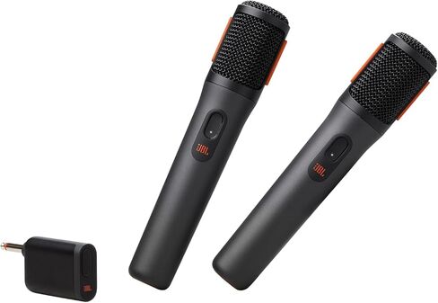 JBL PartyBox Wireless Mic - 2X Digital Wireless Microphones, Rechargeable Battery, Compatible with All PartyBox Speakers (Black) Including Winguard Protective Travel Case in Saudi Arabia