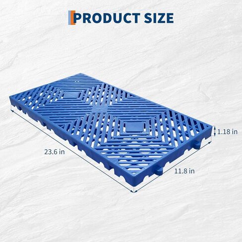 منصات بلاستيكية شديدة التحمل - 6 قطع من وسادات تخزين مقاومة للماء وخفيفة الوزن، قابلة للتركيب والتكديس، تصميم شبكي جيد التهوية للمستودع/المرآب/الأماكن الخارجية in Kuwait