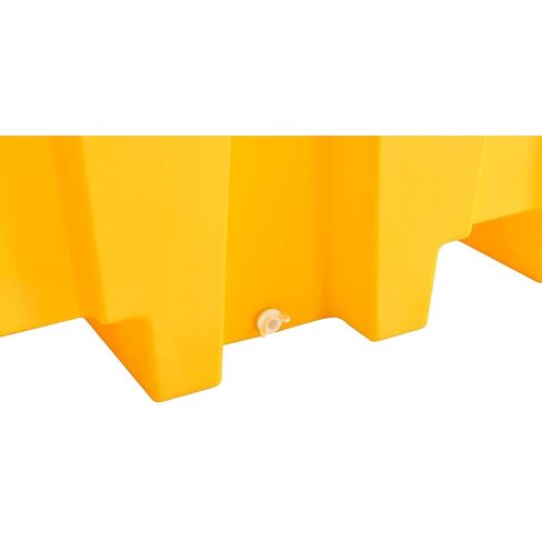 Global Industrial IBC Spill Containment Pallet with Drain, 4-Way Forklift Pockets, 365 Gallon Capacity, 8000 Lbs Capacity, 66"W x 66"D x 30"H, Bright Yellow in Saudi Arabia