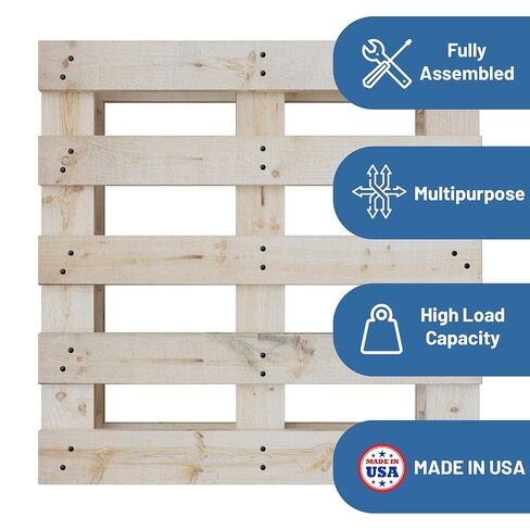Nutan, Heavy-Duty 4-Way Entry Wooden Pallet – 48x48x5", Industrial-Grade Hardwood Shipping Pallet, Durable, Reusable, Stackable, Easy to Handle, Commercial Use as a Floor-Pallet, 1 Pack in Saudi Arabia