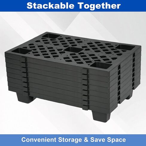 8 Pcs Plastic Pallets 23.6 x 15.7 x 3.9 Inch Thick Plastic Pallet for Basement Storage Waterproof Floor Pallet Interlocking Storage Pad with Breathable Grids for Garage Supermarket Basement in Kuwait