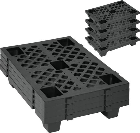 8 Pcs Plastic Pallets 23.6 x 15.7 x 3.9 Inch Thick Plastic Pallet for Basement Storage Waterproof Floor Pallet Interlocking Storage Pad with Breathable Grids for Garage Supermarket Basement in Kuwait