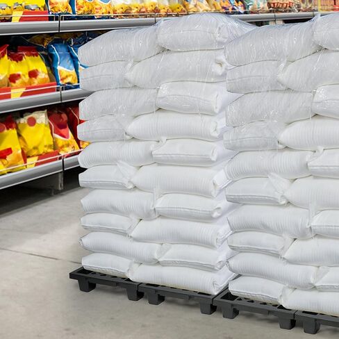 8 Pcs Plastic Pallets 23.6 x 15.7 x 3.9 Inch Thick Plastic Pallet for Basement Storage Waterproof Floor Pallet Interlocking Storage Pad with Breathable Grids for Garage Supermarket Basement in Kuwait